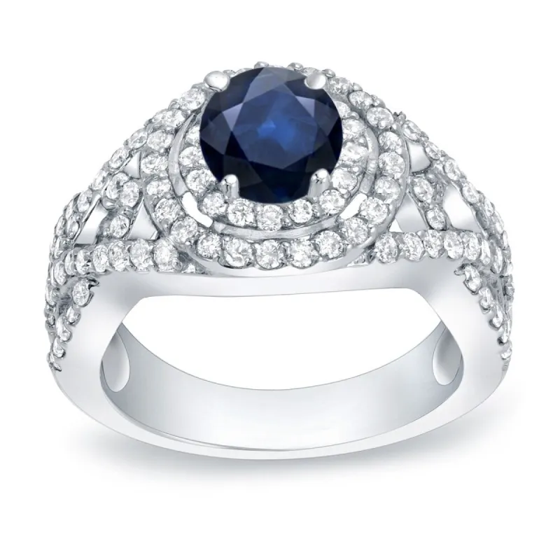 Auriya 14k Gold 1/2ct Blue Sapphire and 1ct TDW Round Diamond Engagement Ring (H-I, SI1-SI2) sold by Zulily