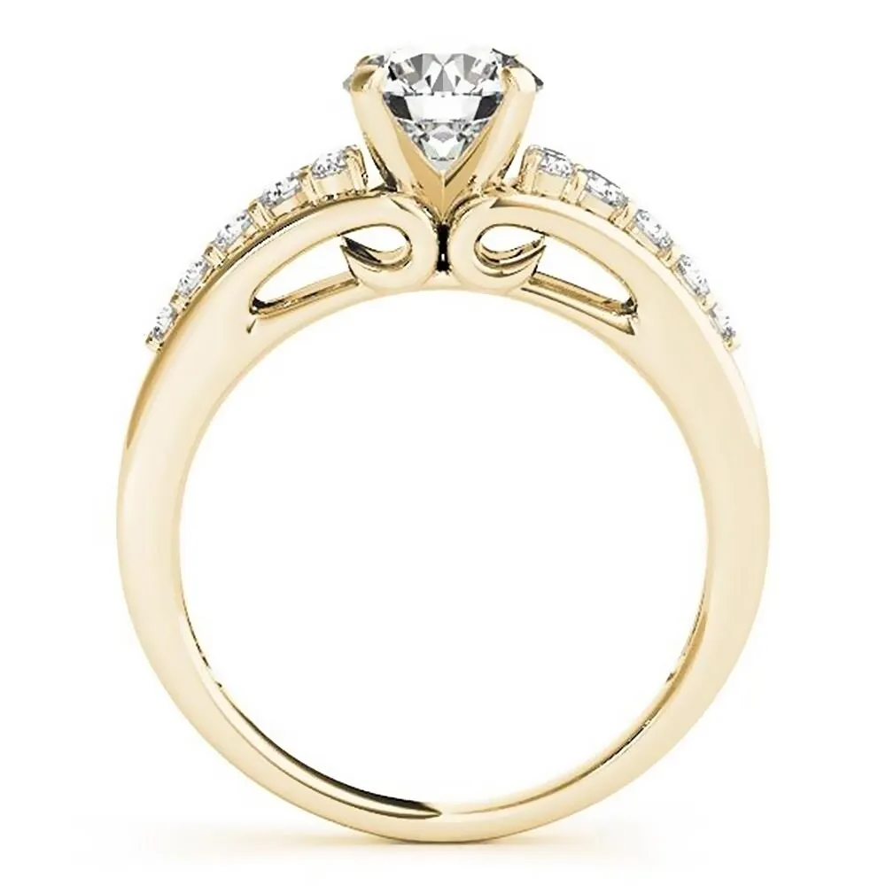Auriya 14k Gold 4ct Round Moissanite and 1/3ctw Diamond Engagement Ring sold by Zulily product image thumbnail 5