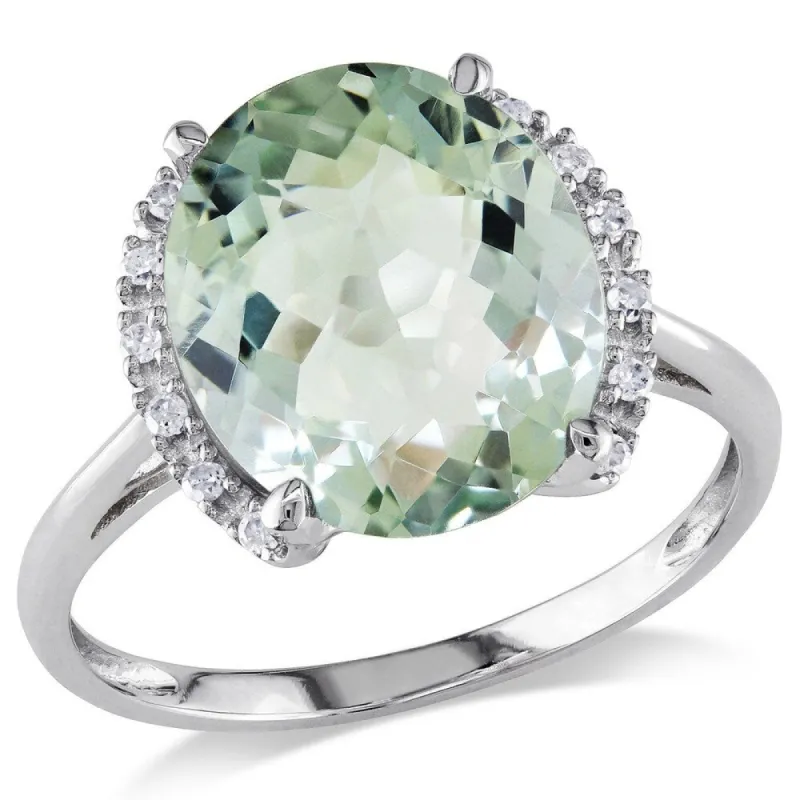 Miadora 10k Gold Green Amethyst and Diamond Ring sold by Zulily