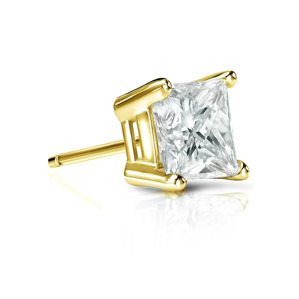 Auriya 14k Gold 1ct TDW Princess-Cut SINGLE STUD (1) Diamond Earring sold by Zulily