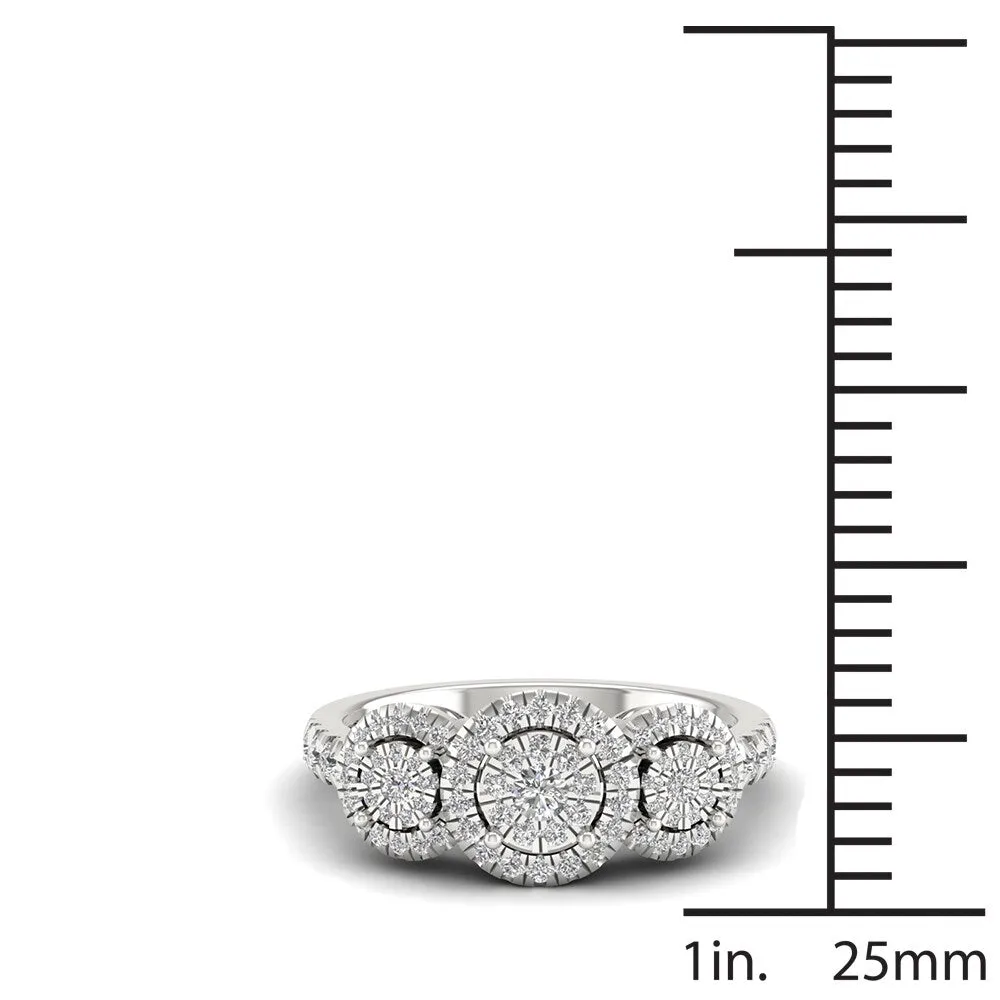 De Couer 1/2ct TDW Diamond Cluster Ring - White sold by Zulily product image thumbnail 4