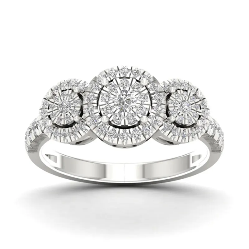 De Couer 1/2ct TDW Diamond Cluster Ring - White sold by Zulily