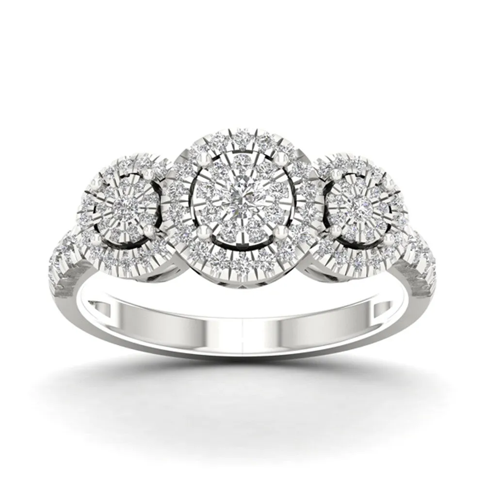 De Couer 1/2ct TDW Diamond Cluster Ring - White sold by Zulily