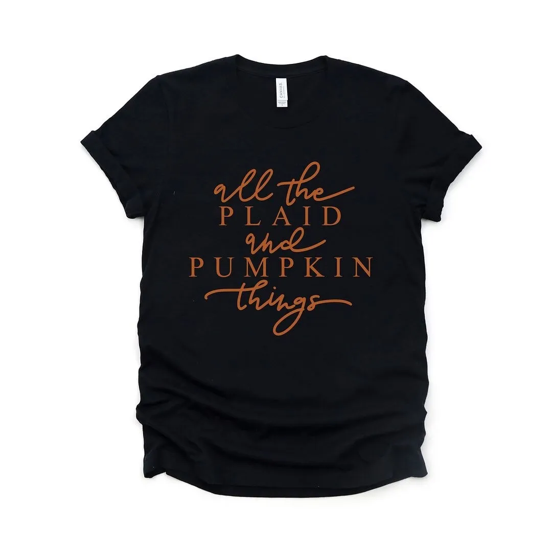 All The Plaid and Pumpkin Things Short Sleeve Tee sold by Zulily product image thumbnail 2