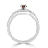 14k Gold Round 1/2ct TDW Brown Diamond Halo Swirl Engagement Ring Set by Auriya sold by Zulily
