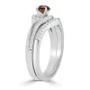14k Gold Round 1/2ct TDW Brown Diamond Halo Swirl Engagement Ring Set by Auriya sold by Zulily