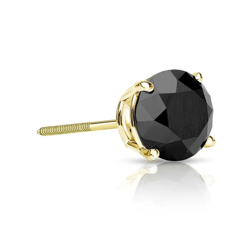 Auriya 14k Gold 1/2ct TDW Round SINGLE (1) Black Diamond Stud Earring sold by Zulily