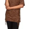 Michael Kors Women's Cheetah Print Lace Up Tunic Brown Size X-Small sold by Zulily