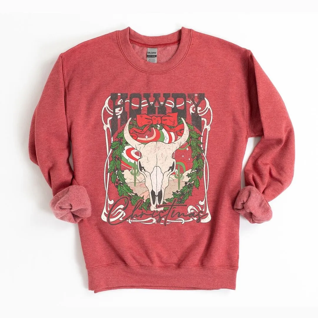 Howdy Christmas Bull Graphic Sweatshirt sold by Zulily product image thumbnail 2