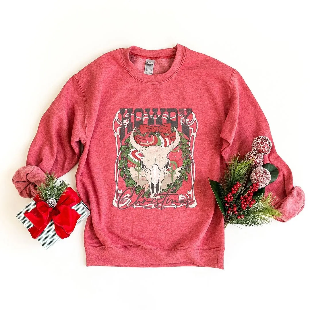 Howdy Christmas Bull Graphic Sweatshirt sold by Zulily