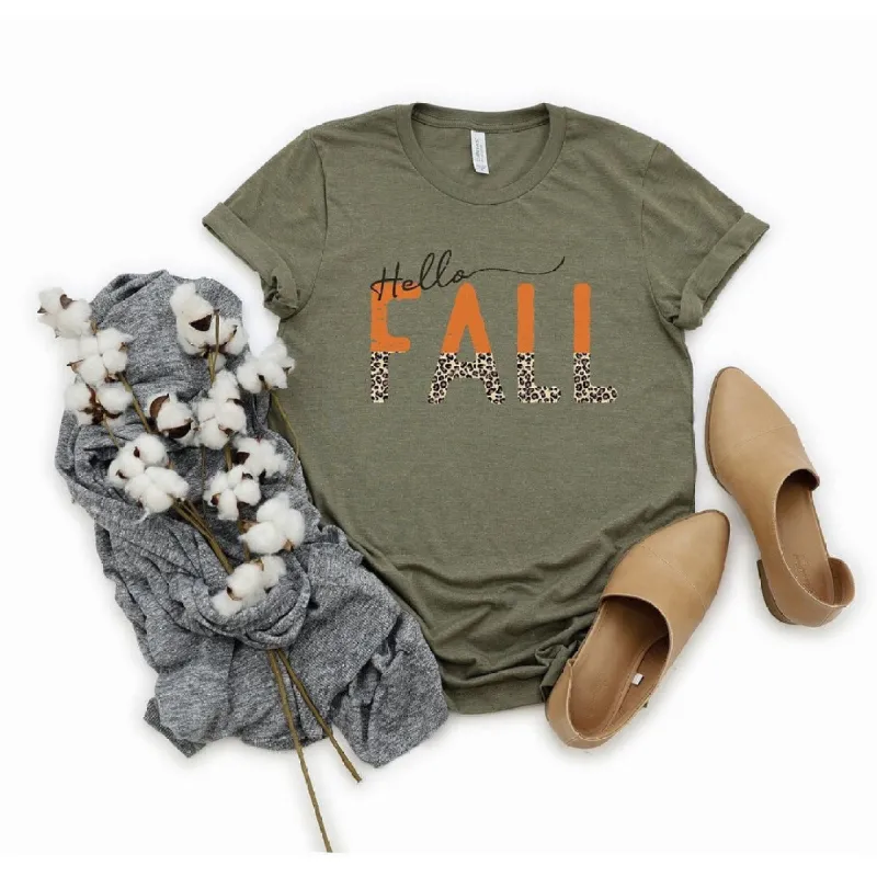 Leopard Hello Fall Short Sleeve Tee sold by Zulily