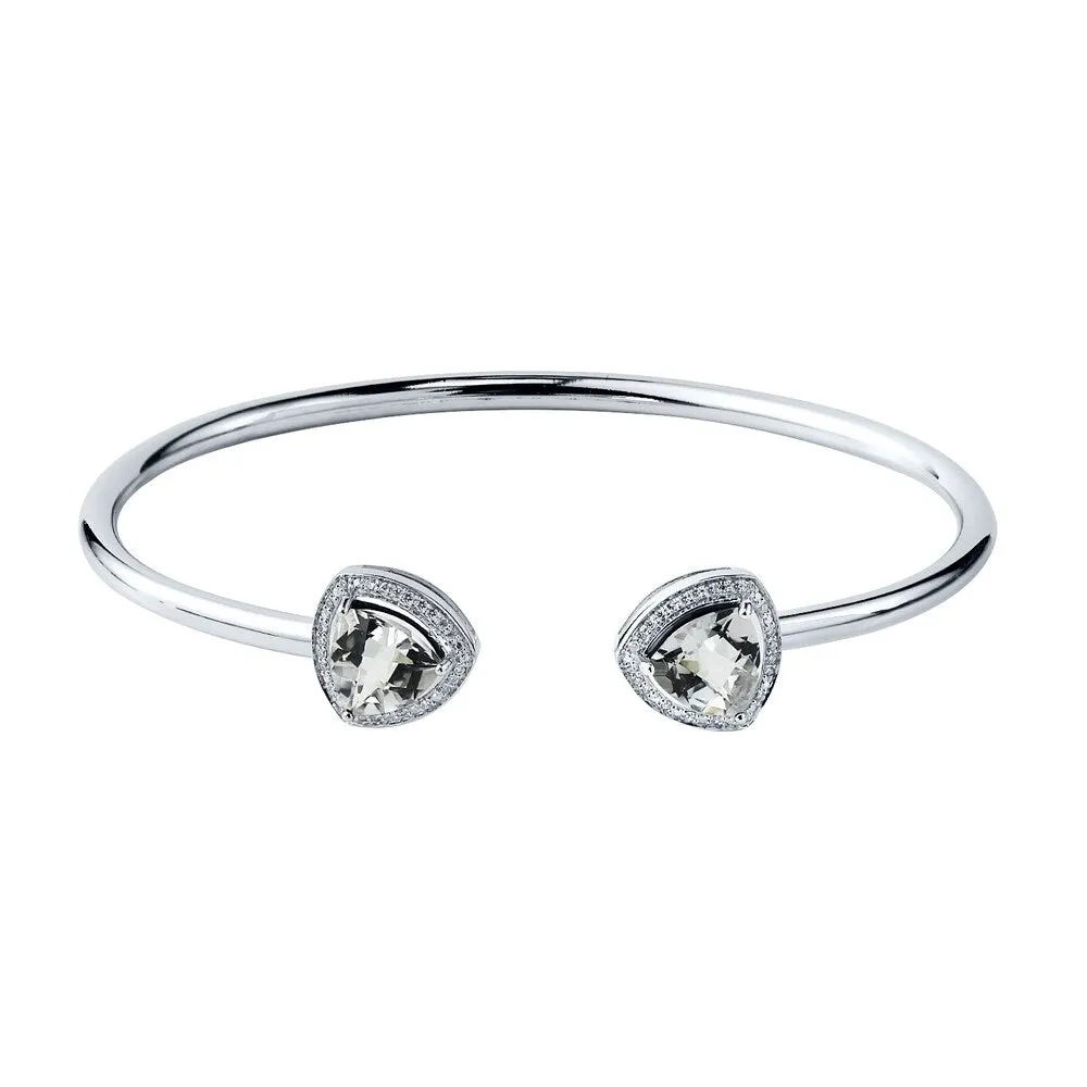 Auriya 3 3/4ct Trillian-Cut White Topaz Gold over Silver Bangle Bracelet with Diamond Accents sold by Zulily