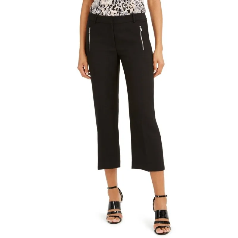 Calvin Klein Women's Zipper-Pocket Cropped Twill Pants Black Size 6 Petite sold by Zulily