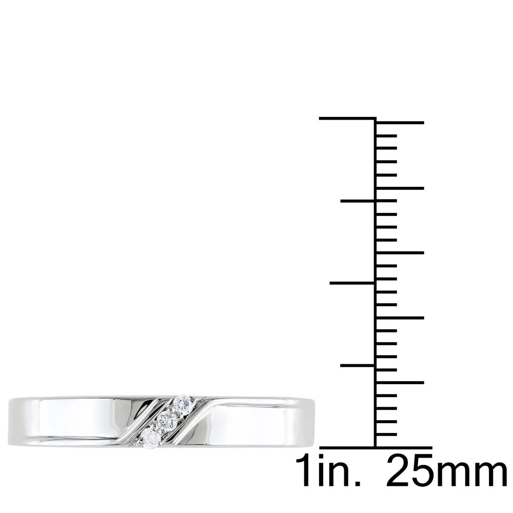 Miadora Sterling Silver Men's Diamond Accent 3-stone Wedding Band Ring sold by Zulily product image thumbnail 3
