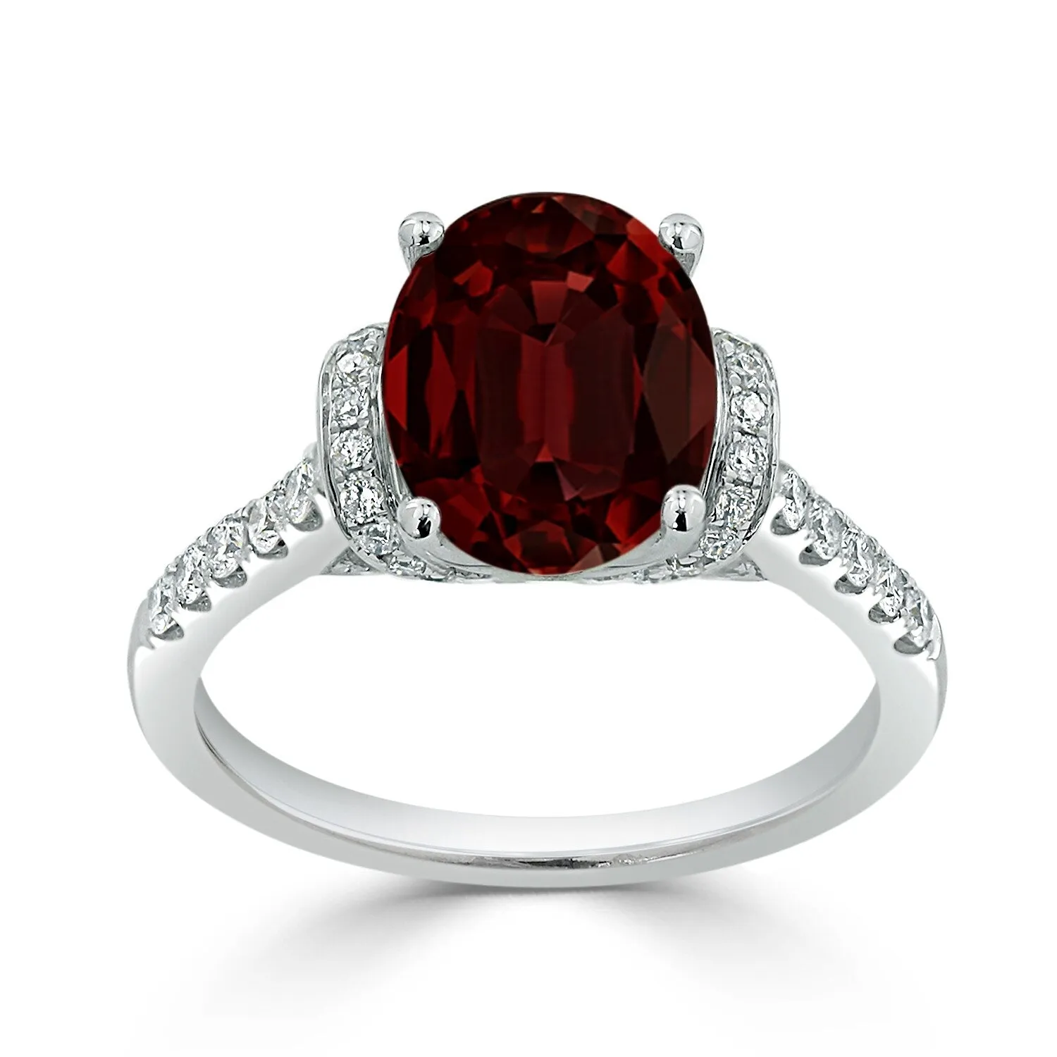 Auriya Modern 2 3/8ct Oval Garnet and Diamond Engagement Ring 3/8cttw 14k Gold sold by Zulily product image thumbnail 3