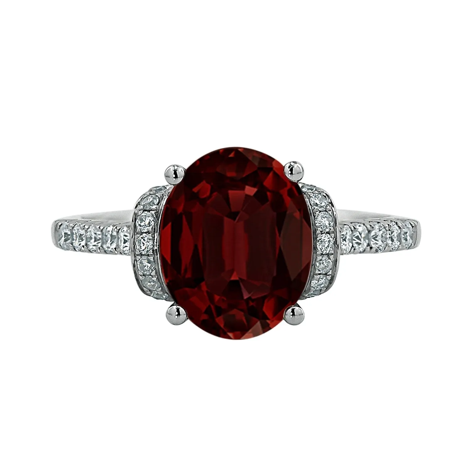 Auriya Modern 2 3/8ct Oval Garnet and Diamond Engagement Ring 3/8cttw 14k Gold sold by Zulily product image thumbnail 2