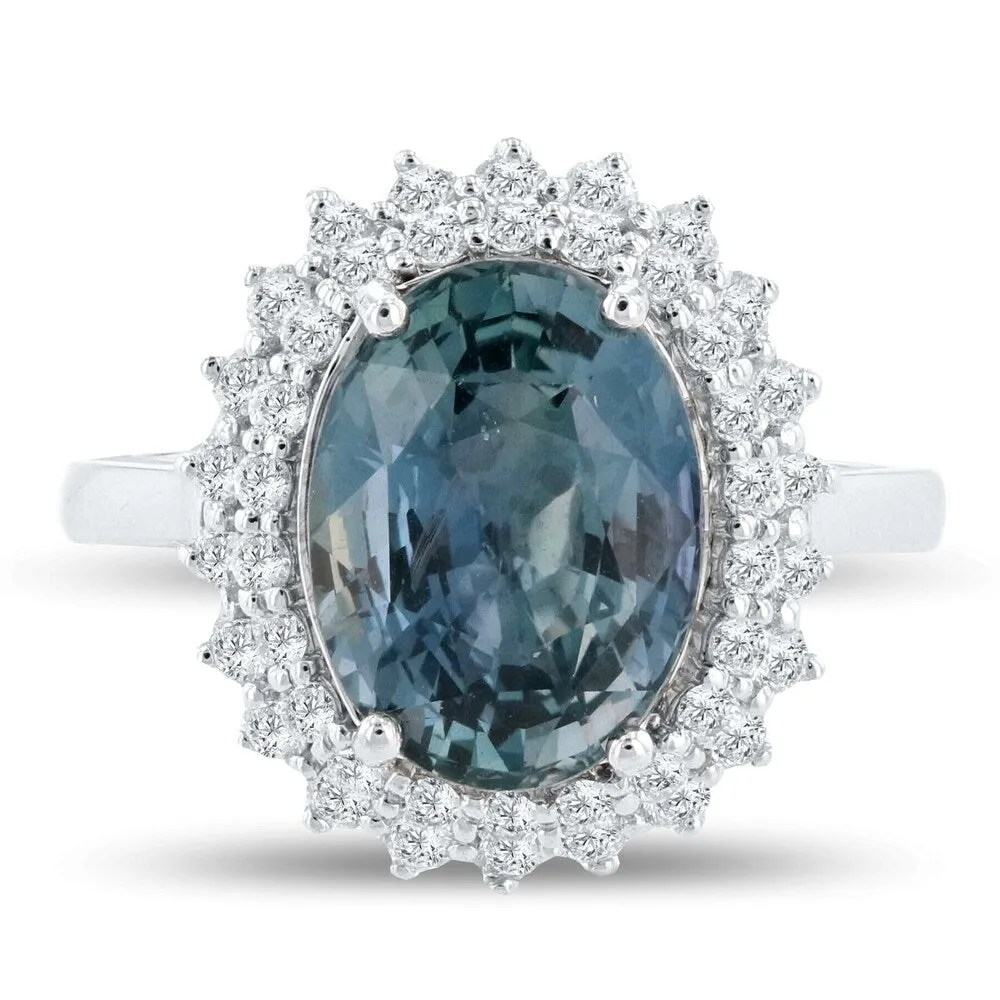 Auriya Platinum Certified 4 7/8ct Rare Sapphire and 5/8ct TDW Diamond Ring sold by Zulily product image thumbnail 2