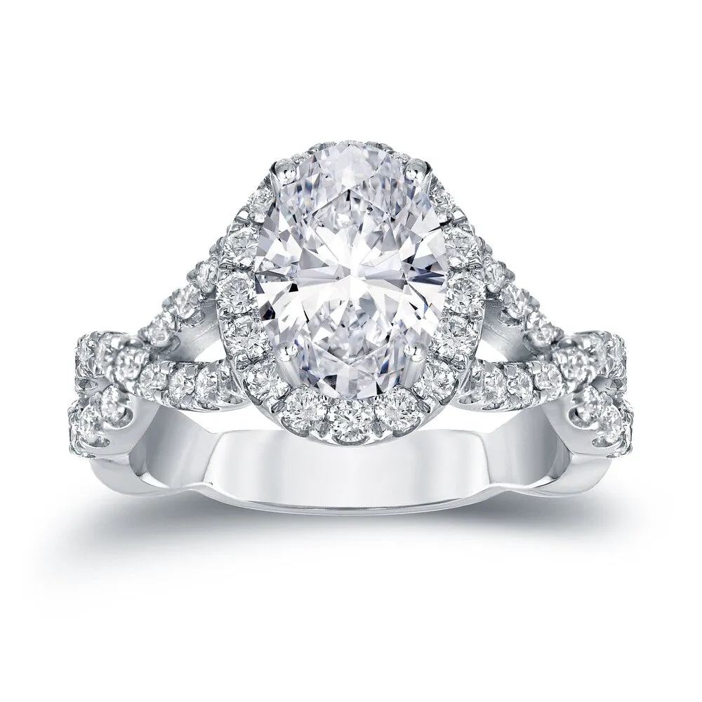 Auriya Platinum 2 1/8ct TDW Certified Oval-Cut Infinity Double Halo Diamond Engagement Ring sold by Zulily