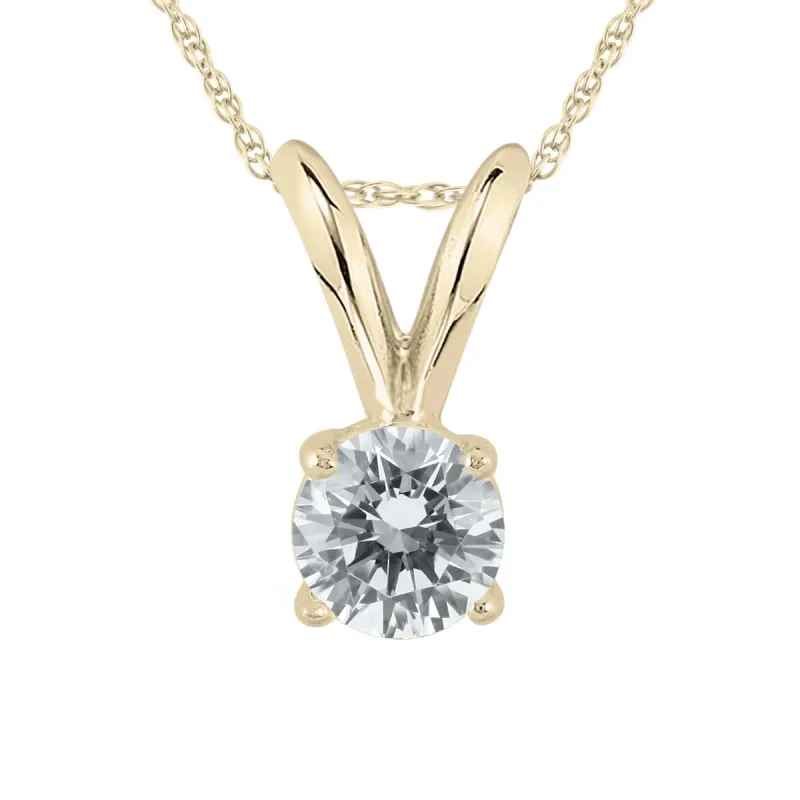 AGS Certified 1/5 Carat Round Diamond Solitaire Pendant in 14K Yellow Gold (K-L Color, I2-I3 Clarity) sold by Zulily