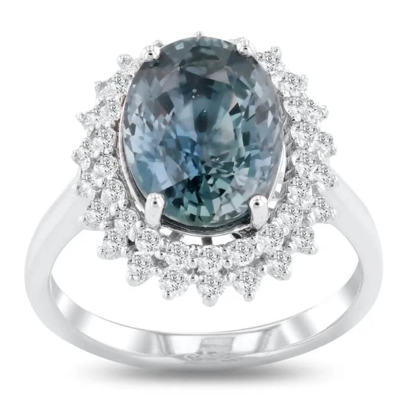 Auriya Platinum Certified 4 7/8ct Rare Sapphire and 5/8ct TDW Diamond Ring sold by Zulily