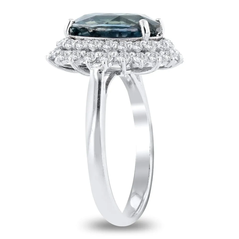 Auriya Platinum Certified 4 7/8ct Rare Sapphire and 5/8ct TDW Diamond Ring sold by Zulily product image thumbnail 3