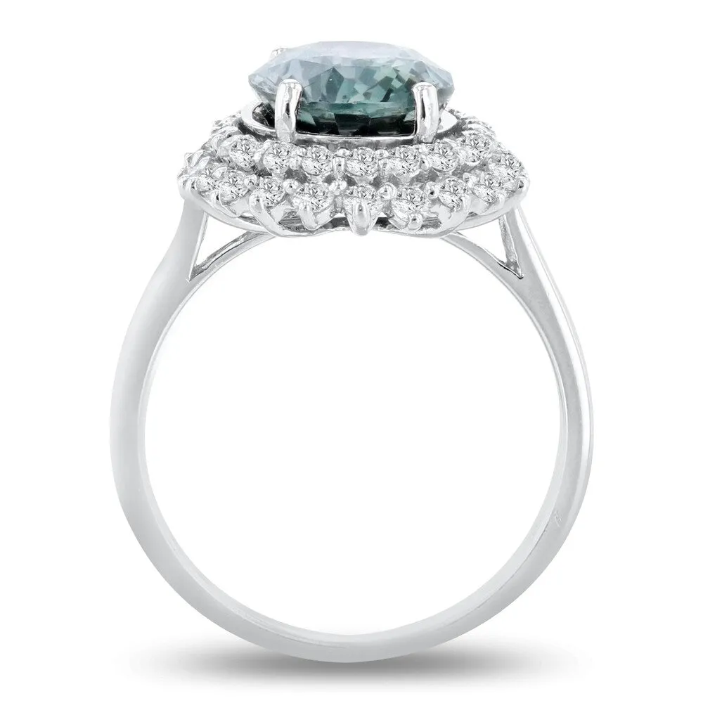 Auriya Platinum Certified 4 7/8ct Rare Sapphire and 5/8ct TDW Diamond Ring sold by Zulily product image thumbnail 4