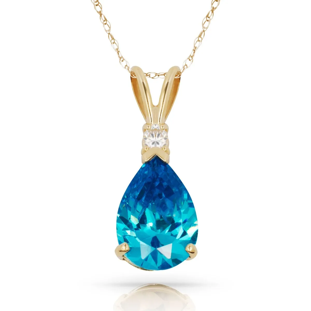 Curata 14k Yellow Gold 18" Birthstone Pear-Shaped Cubic Zirconia Pendant Necklace sold by Zulily product image thumbnail 4