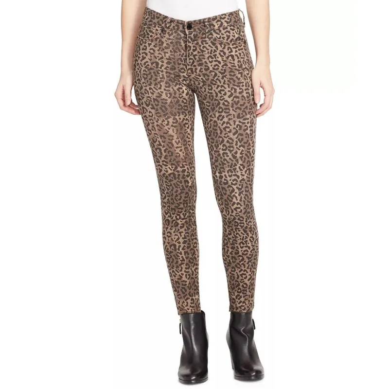William Rast Women's Denim Cheetah Skinny Jeans Brown Size 24 sold by Zulily
