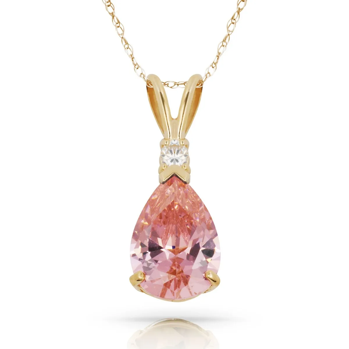 Curata 14k Yellow Gold 18" Birthstone Pear-Shaped Cubic Zirconia Pendant Necklace sold by Zulily product image thumbnail 2