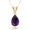 Curata 14k Yellow Gold 18" Birthstone Pear-Shaped Cubic Zirconia Pendant Necklace sold by Zulily