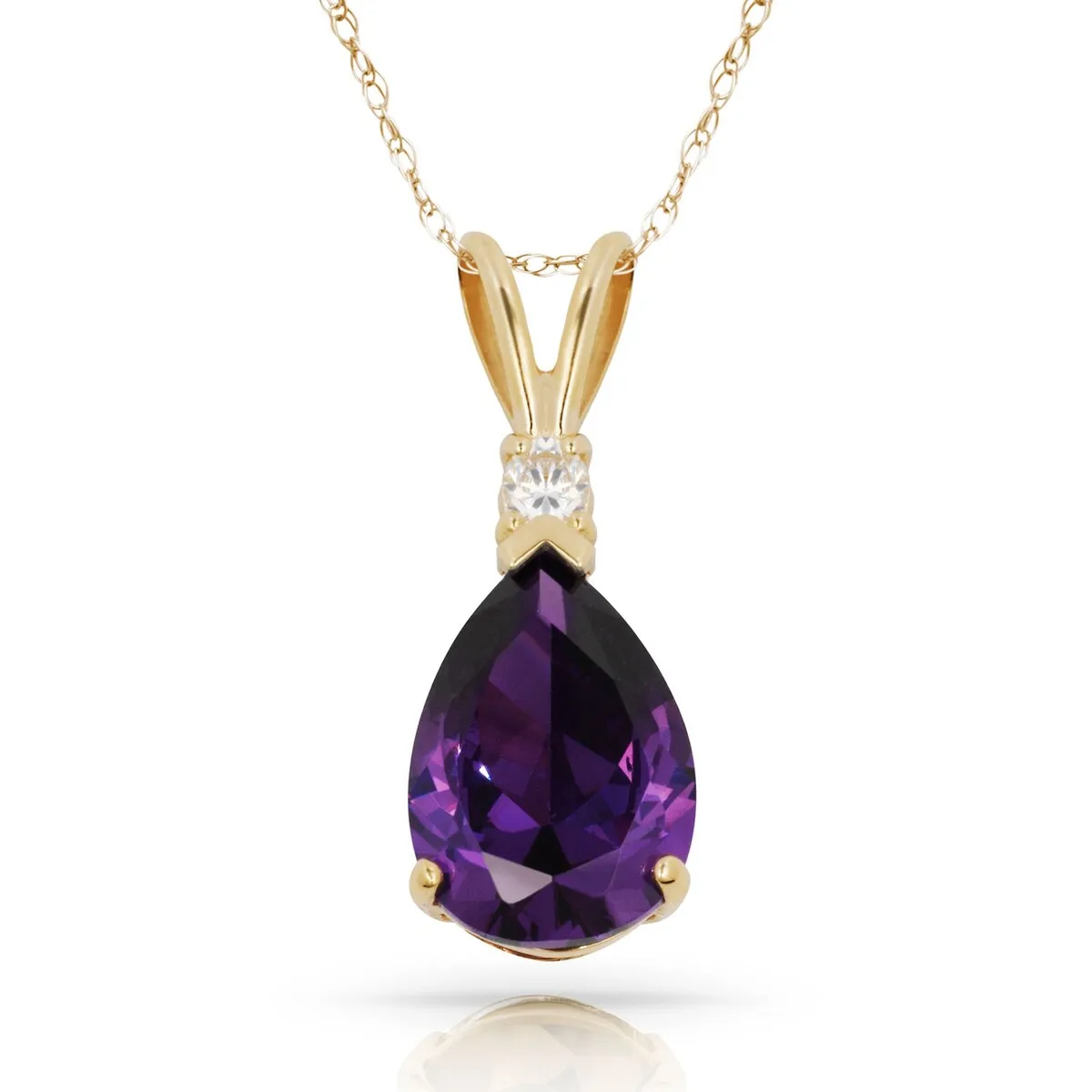 Curata 14k Yellow Gold 18" Birthstone Pear-Shaped Cubic Zirconia Pendant Necklace sold by Zulily product image thumbnail 5