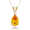 Curata 14k Yellow Gold 18" Birthstone Pear-Shaped Cubic Zirconia Pendant Necklace sold by Zulily