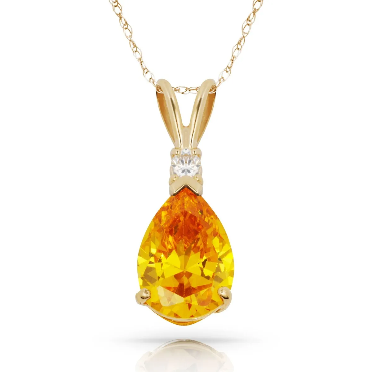 Curata 14k Yellow Gold 18" Birthstone Pear-Shaped Cubic Zirconia Pendant Necklace sold by Zulily product image thumbnail 3
