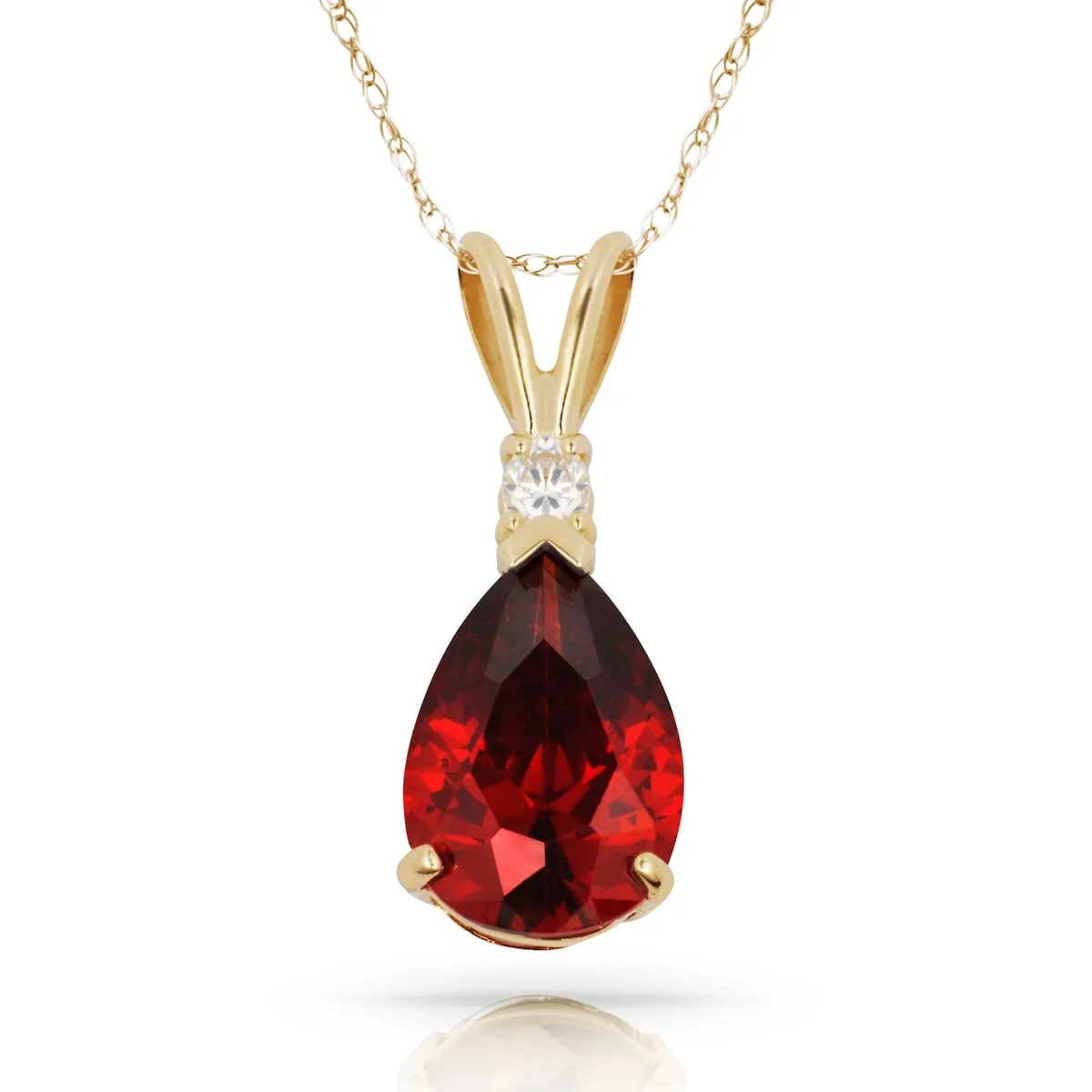 Curata 14k Yellow Gold 18" Birthstone Pear-Shaped Cubic Zirconia Pendant Necklace sold by Zulily