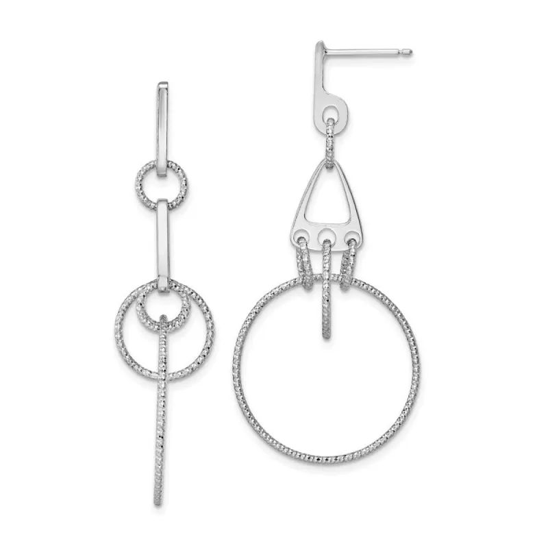 Curata 925 Sterling Silver 52.5mm Geometric Circles Long Dangle Earrings sold by Zulily