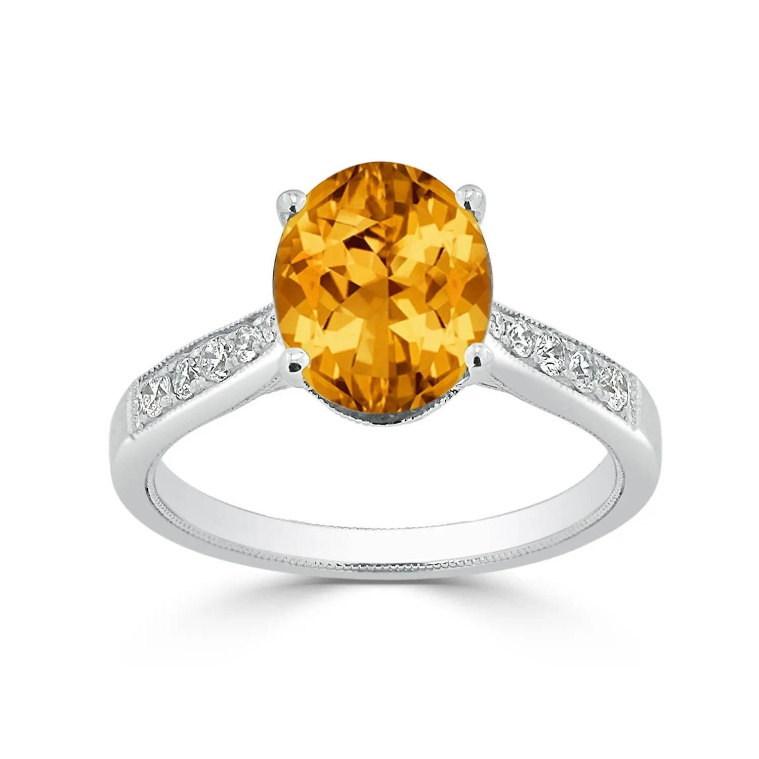 Auriya 3 1/3ct Fancy Oval Citrine and Diamond Engagement Ring 1/4ctw 14k Gold sold by Zulily product image thumbnail 3