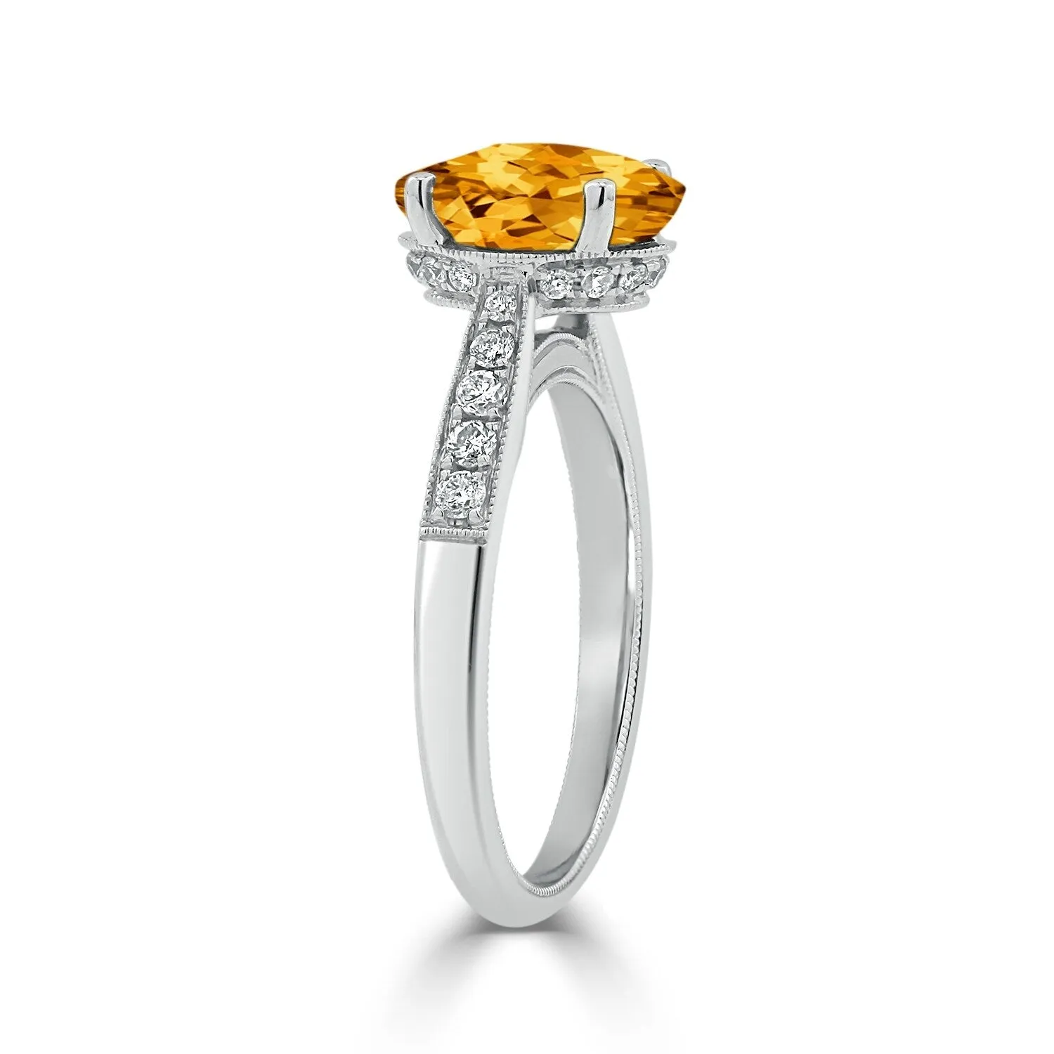 Auriya 3 1/3ct Fancy Oval Citrine and Diamond Engagement Ring 1/4ctw 14k Gold sold by Zulily product image thumbnail 4