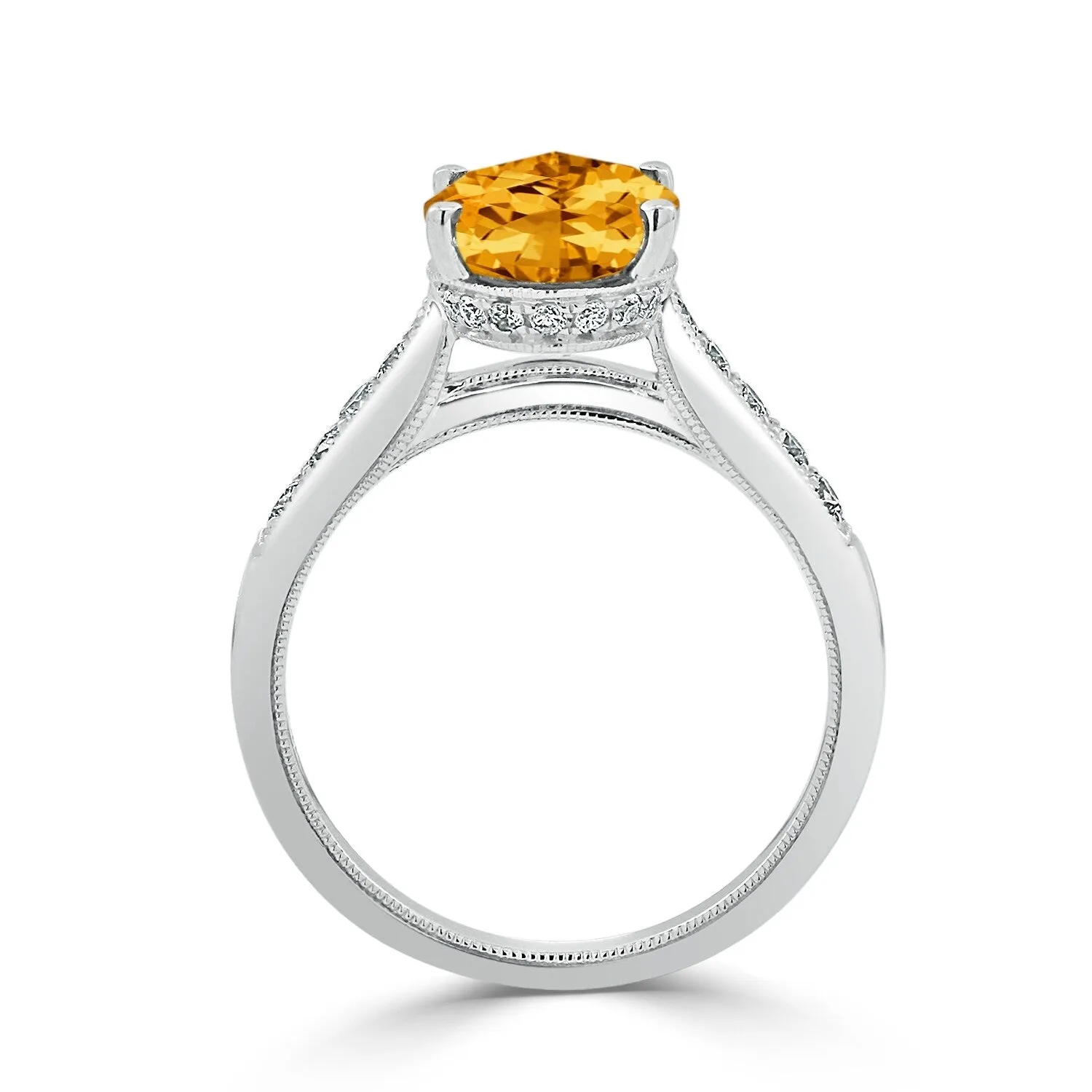 Auriya 3 1/3ct Fancy Oval Citrine and Diamond Engagement Ring 1/4ctw 14k Gold sold by Zulily product image thumbnail 5