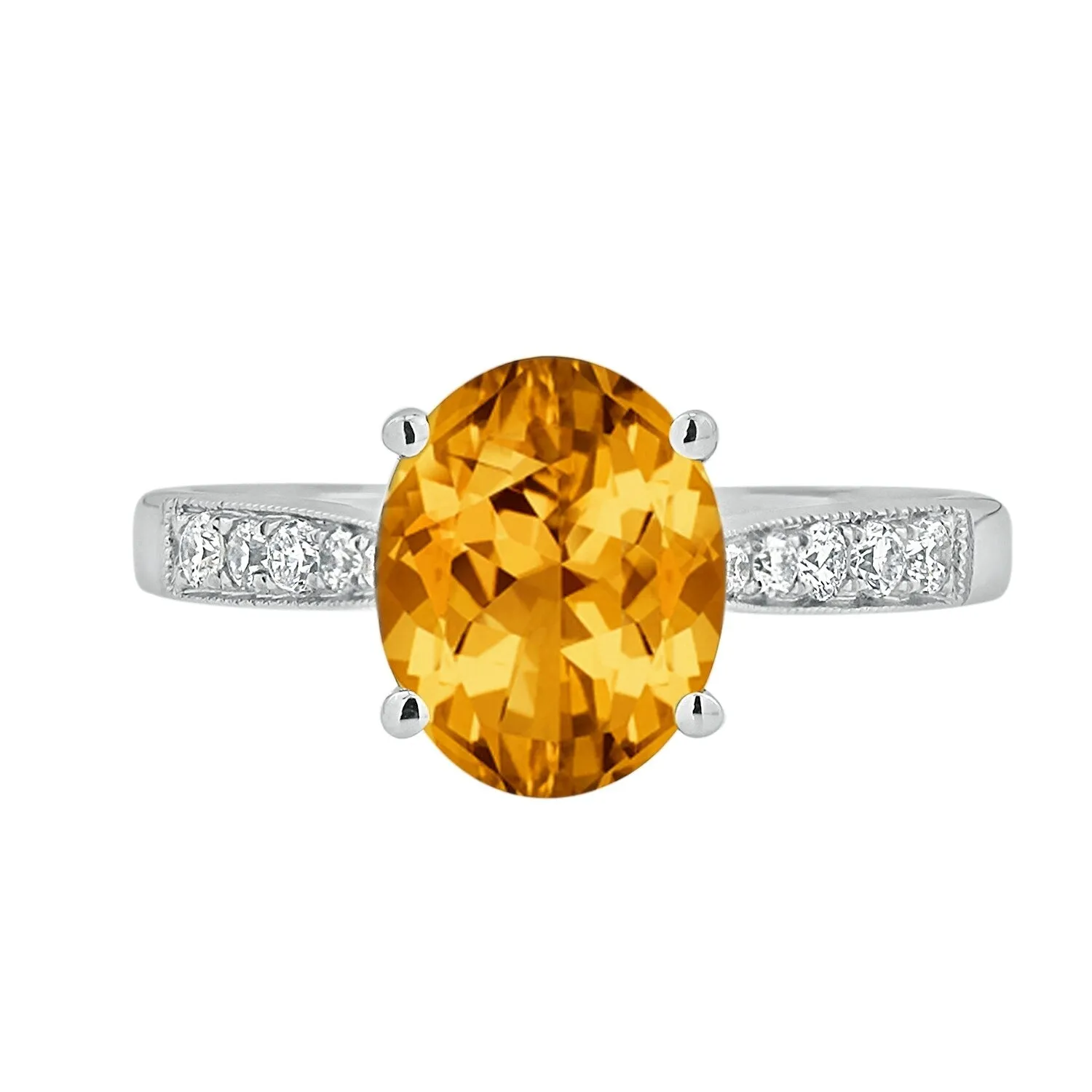 Auriya 3 1/3ct Fancy Oval Citrine and Diamond Engagement Ring 1/4ctw 14k Gold sold by Zulily product image thumbnail 2