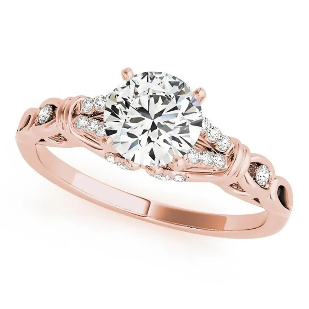 Auriya 1/2ct Round Moissanite and 1/8ctw Diamond Engagement Ring 14K Gold sold by Zulily product image thumbnail 3