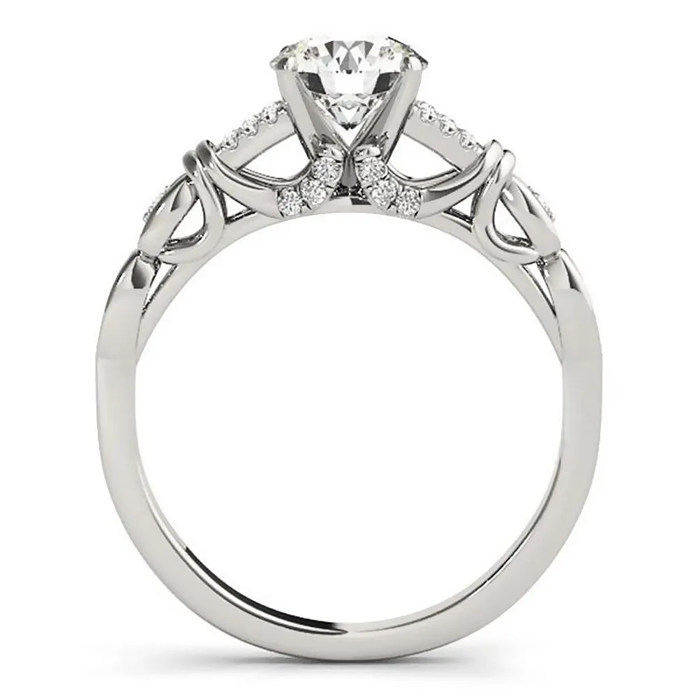 Auriya 1/2ct Round Moissanite and 1/8ctw Diamond Engagement Ring 14K Gold sold by Zulily product image thumbnail 4