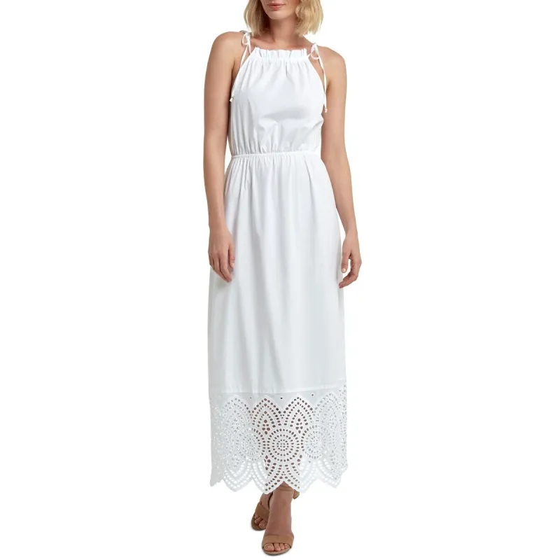 H Halston Women's Sleeveless Ruched Neck Dress White Size X-Large sold by Zulily