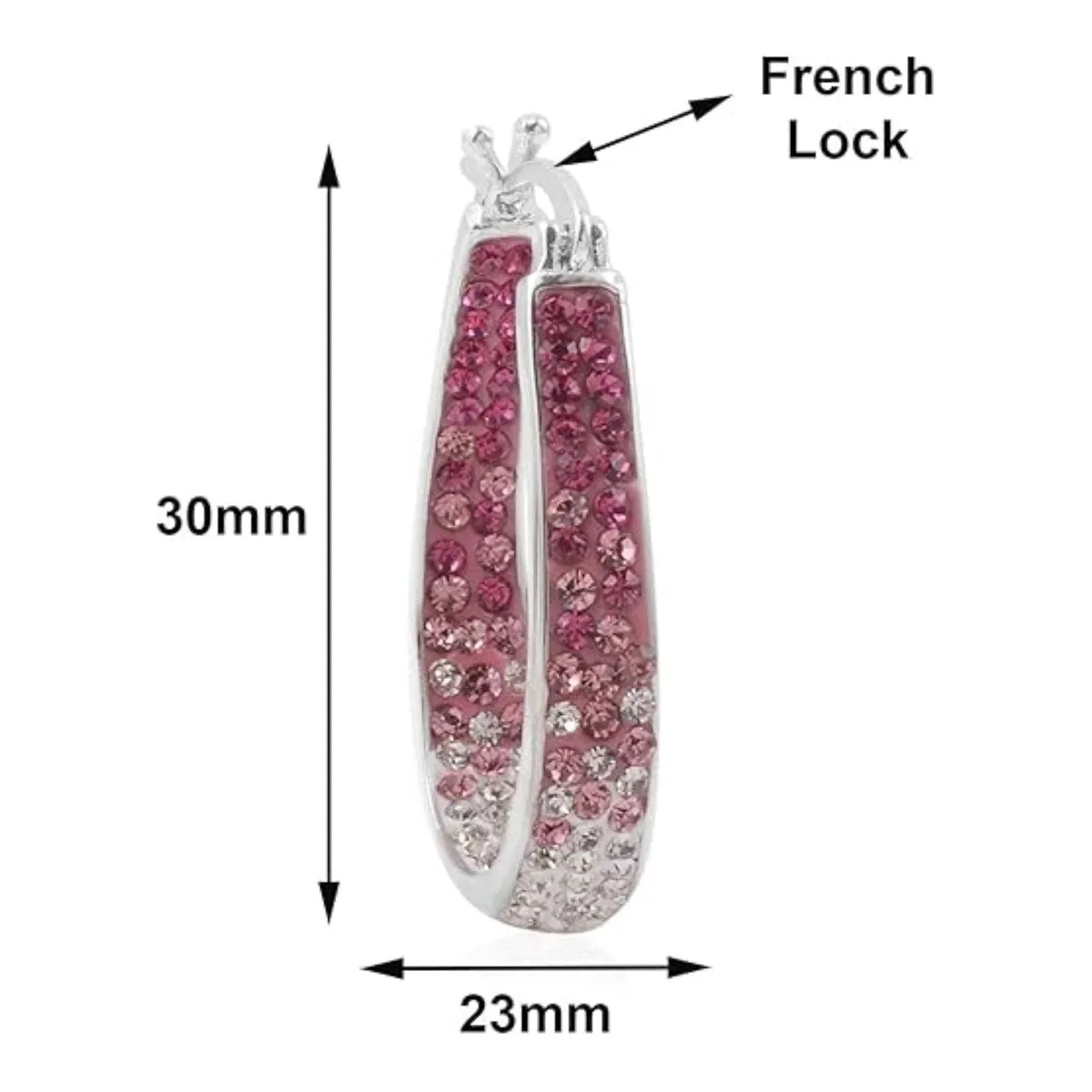 Pink and White Inside Out Crystal Hoop Earrings For Women - Pink and White sold by Zulily product image thumbnail 3