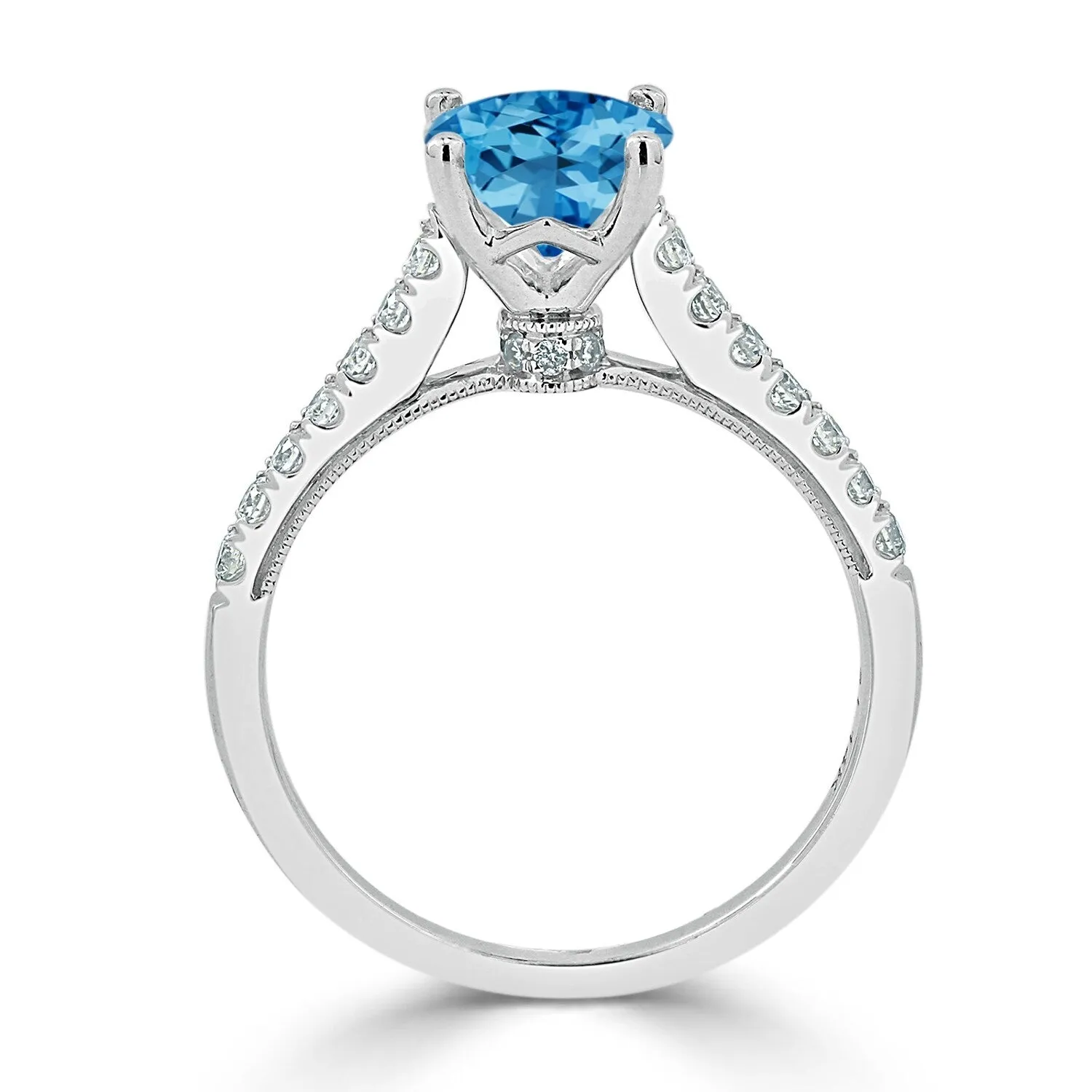 Auriya 1 1/2ct Fancy Oval Swiss Blue Topaz and Diamond Engagement Ring 1/4ctw 14k Gold sold by Zulily product image thumbnail 5
