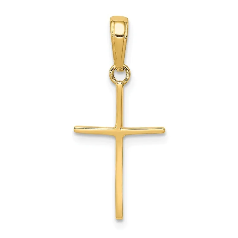 Curata 14k Yellow Gold 18" Polished Stick Cross Pendant Necklace - 16x12mm sold by Zulily