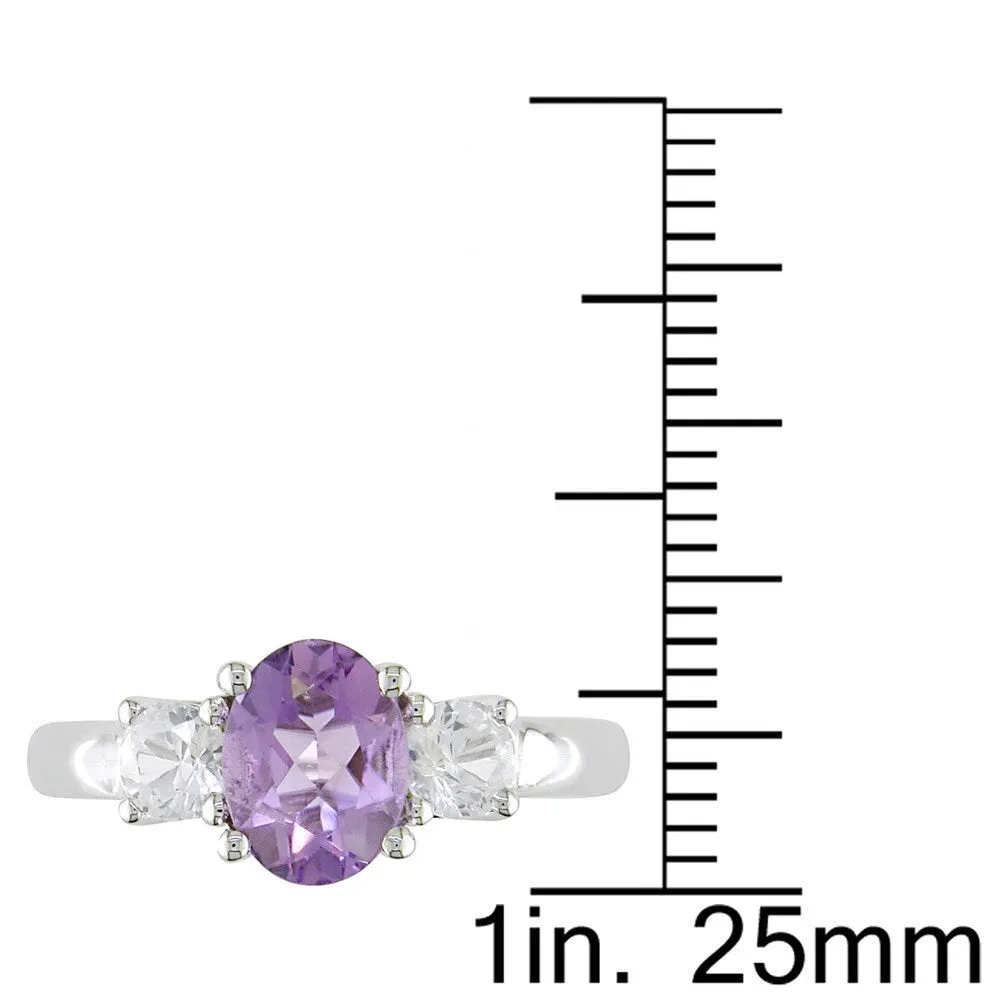 Miadora Sterling Silver Amethyst and Created White Sapphire Ring sold by Zulily product image thumbnail 3