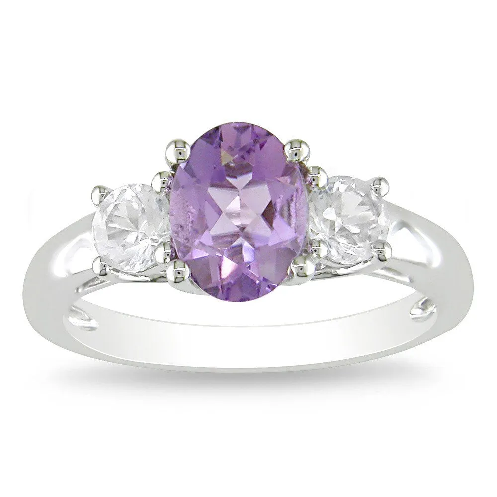 Miadora Sterling Silver Amethyst and Created White Sapphire Ring sold by Zulily
