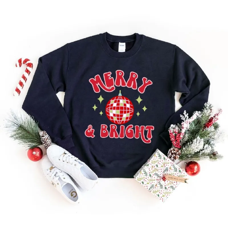 Merry and Bright Disco Ball Graphic Sweatshirt sold by Zulily