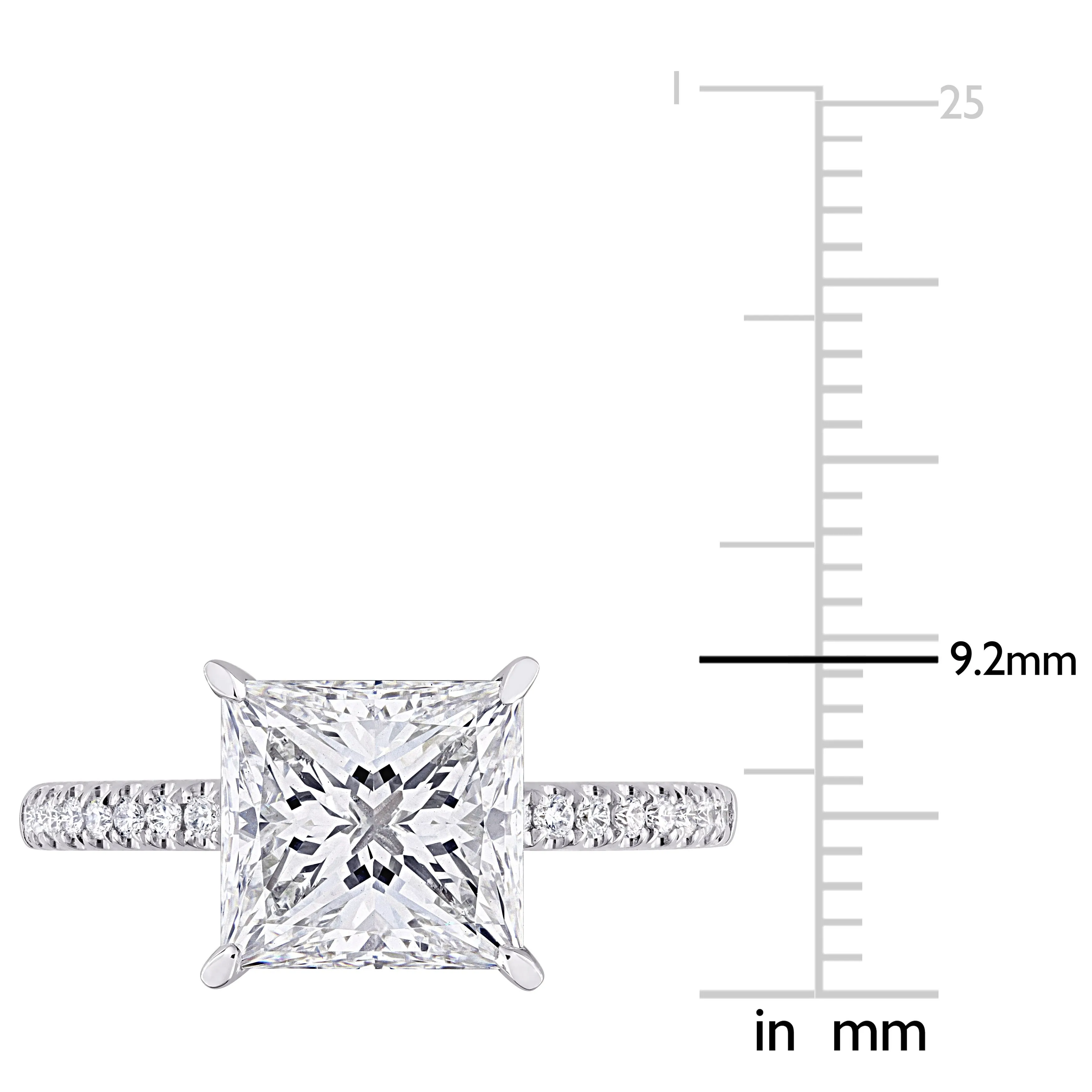 Created Forever 3 1/6ct TDW Princess-Cut Lab-Grown Diamond and Tsavorite Accent Engagement Ring in 14k White Gold sold by Zulily product image thumbnail 4