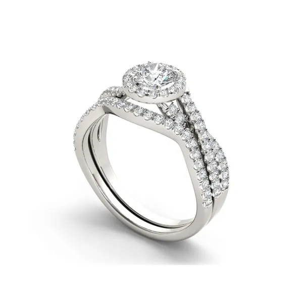De Couer 14k White Gold 1ct TDW Diamond Twist Shank Engagement Ring Set sold by Zulily product image thumbnail 3